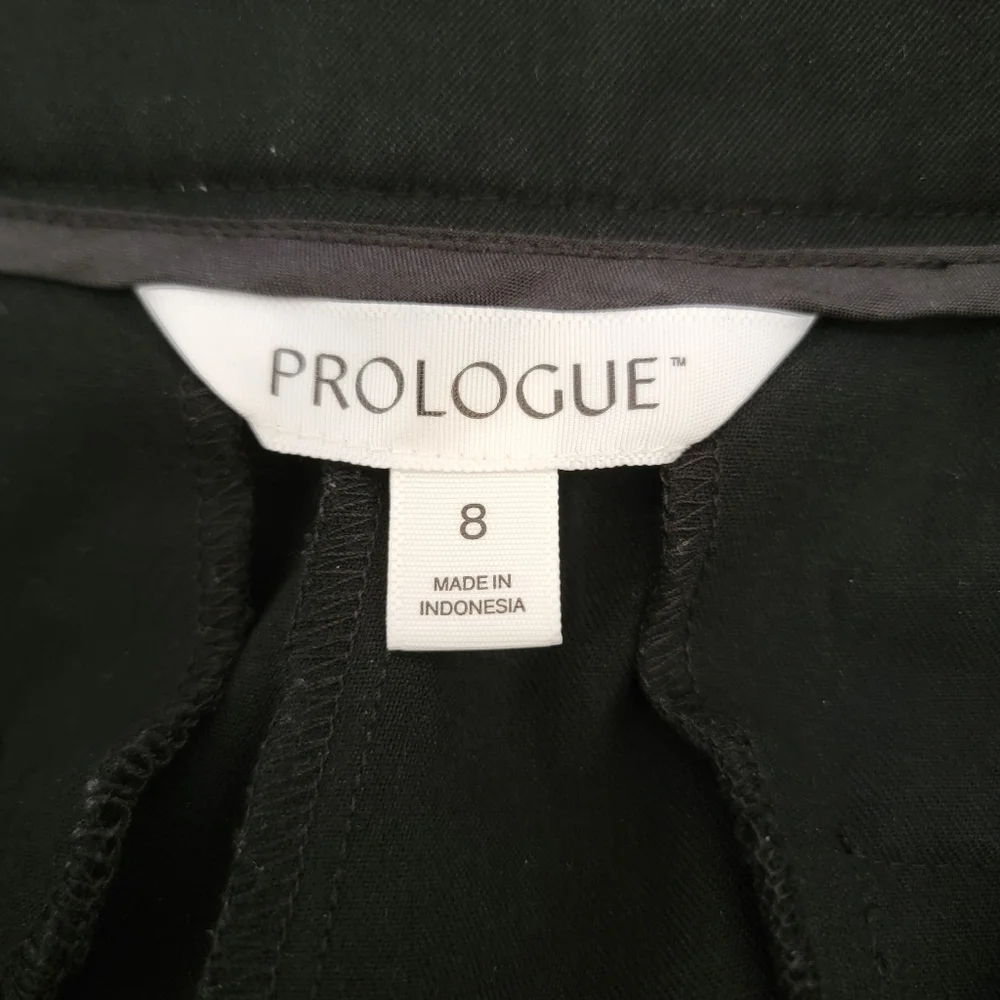 Prologue | Classic Black Dress Pants Slacks with Front Slit Seam Size 8